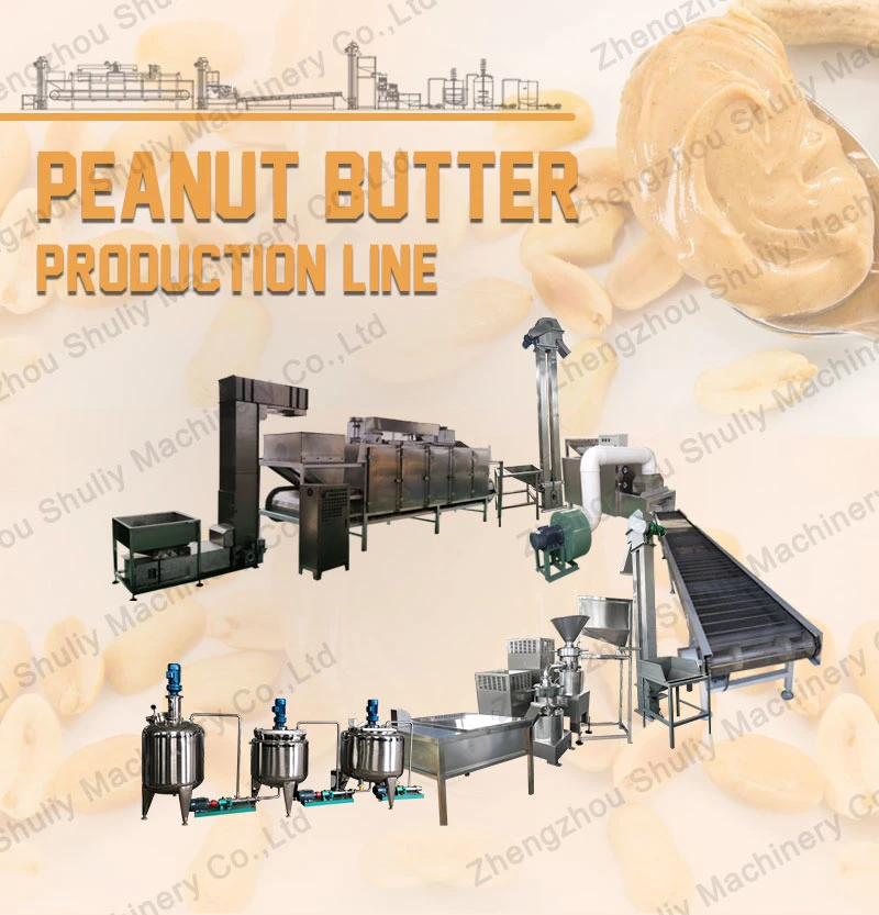 Factory Supply Peanut Roasting Peeling Butter Grinder and Filling Processing Line Nuts Butter Production Line