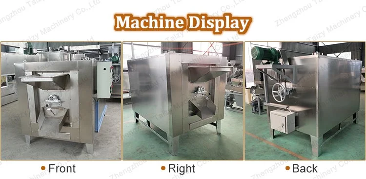 High Efficiency Nuts Roasting Machine Peanut Roasting Machine Automatic Drum Frying Machine for Sale