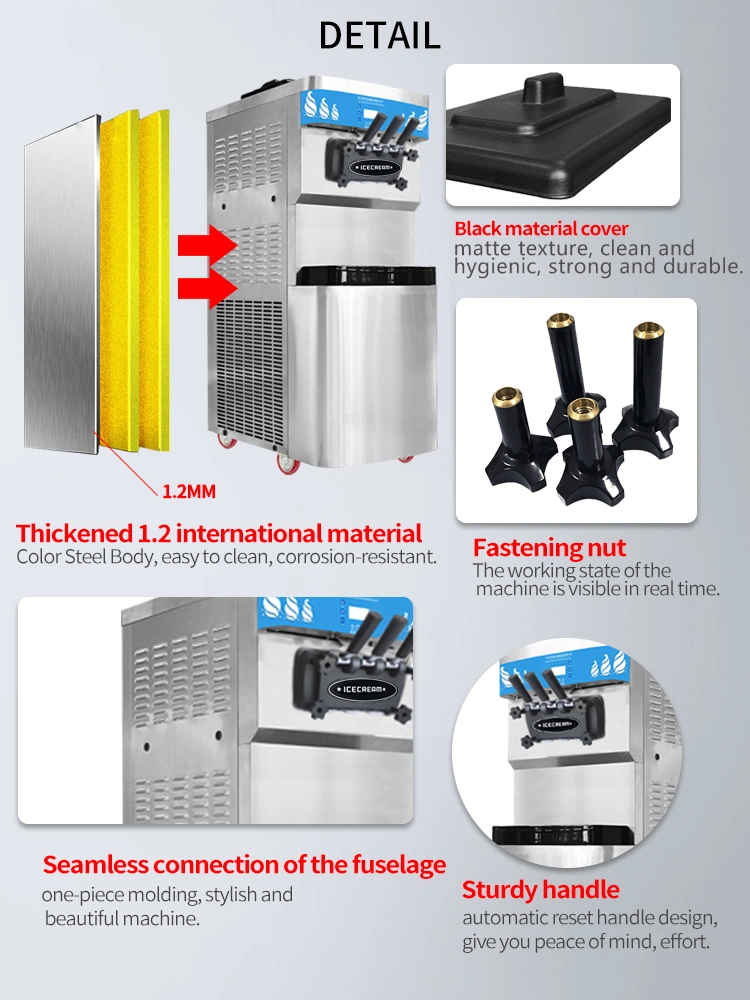 Desktop Ice Cream Machine/ Commercial Smart Cone/ Automatic Soft Ice Cream machine