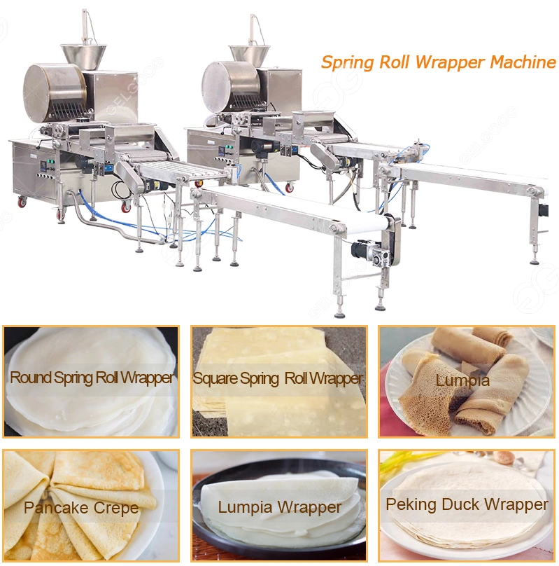 Automatic Injera Wrapper Processing Lumpia Skin Pastry Maker Spring Roll Sheet Machine