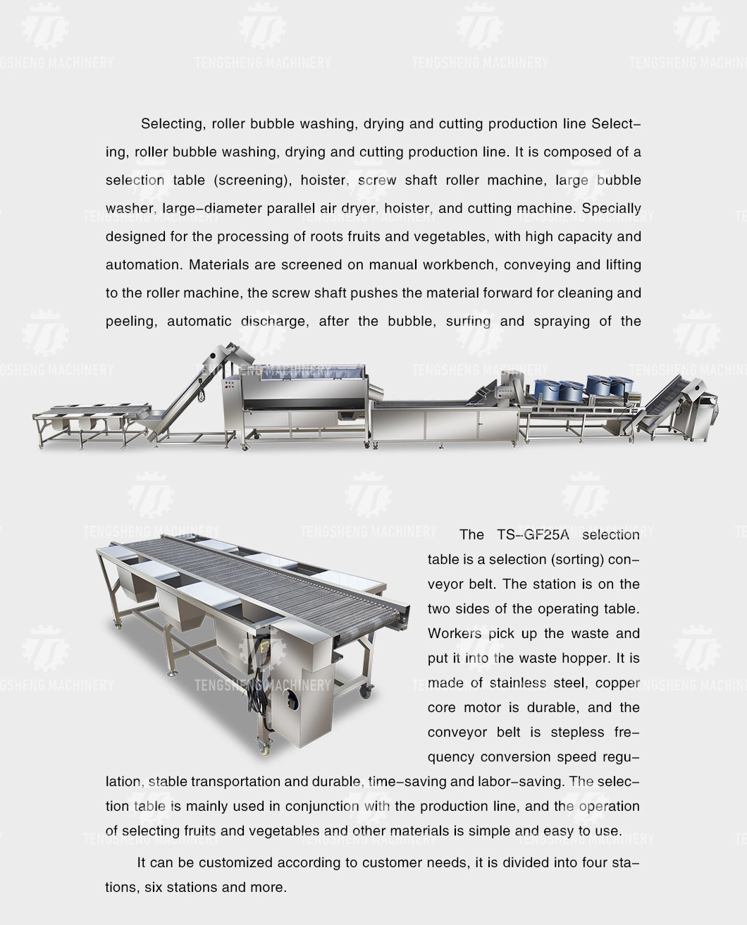 Industrial Vegetable and Fruit Potato Selection of Hair Roller Bubble Cleaning Drying Cutting Machine Production Line