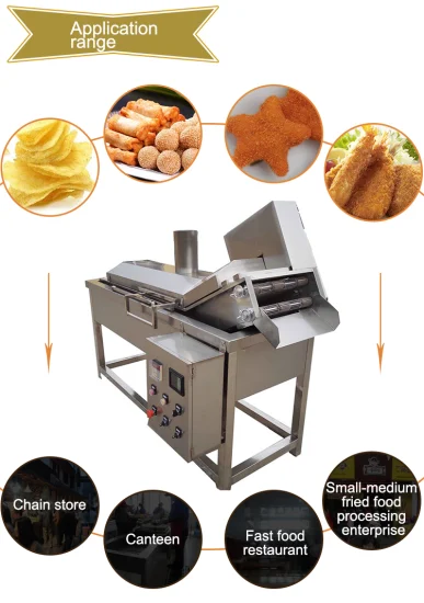 Machine de friture d'huile de noix de chips de Samosa de type convoyeur pour le petit magasin