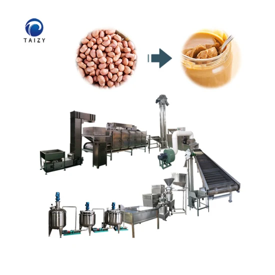 Ligne de production de meulage de beurre de noix entièrement automatique Beurre d'arachide faisant la machine