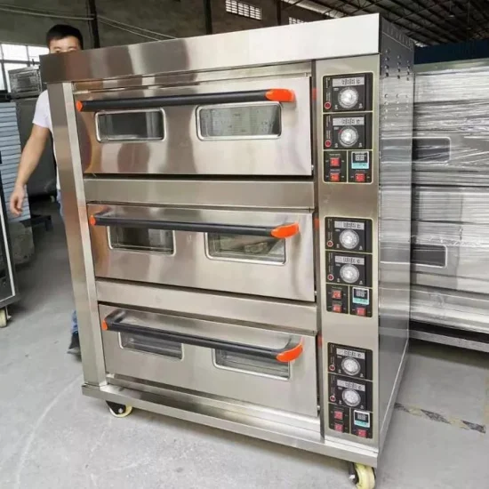 Fournitures d'équipement de boulangerie industrielle commerciale Grille-pain à gâteau à pizza à gaz électrique Fabrication de pain Four à boulangerie avec pont de cuisson Machine à vapeur à vendre