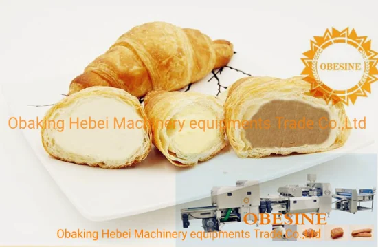 Ligne de production Crossiant remplie de crème glacée entièrement automatique complète Équipements de traitement de pâte à pâtisserie de qualité industrielle Machine à pain CE