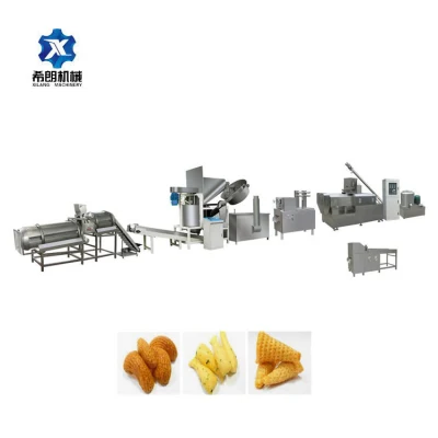 Petite extrudeuse soufflante Fried Bugles Chips Snack Food Corn Chips Snacks Machine Ligne de production